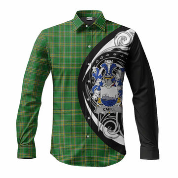 Cahill Irish Clan Long Sleeve Button Shirt Celtic Circle Style Men's Shirt S - Tartan Vibes Clothing