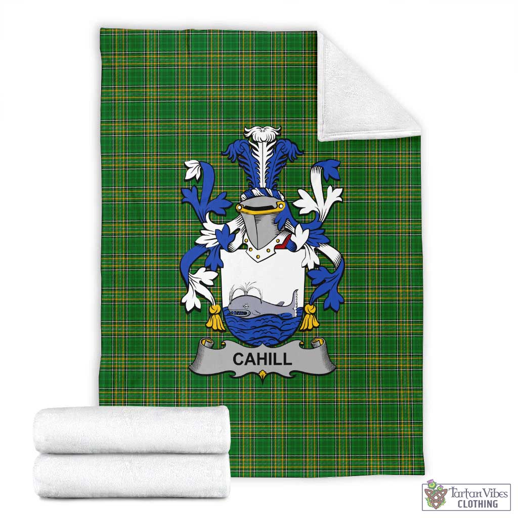 Tartan Vibes Clothing Cahill Irish Clan Tartan Blanket with Coat of Arms