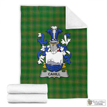Tartan Vibes Clothing Cahill Irish Clan Tartan Blanket with Coat of Arms