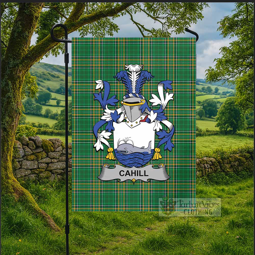 Cahill Irish Clan Tartan Flag with Coat of Arms