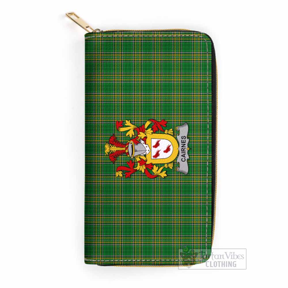 Cairnes Irish Clan Tartan Women's Leather Wallet with Coat of Arms One Size 19.7*10.5*3.5 cm - Tartan Vibes Clothing