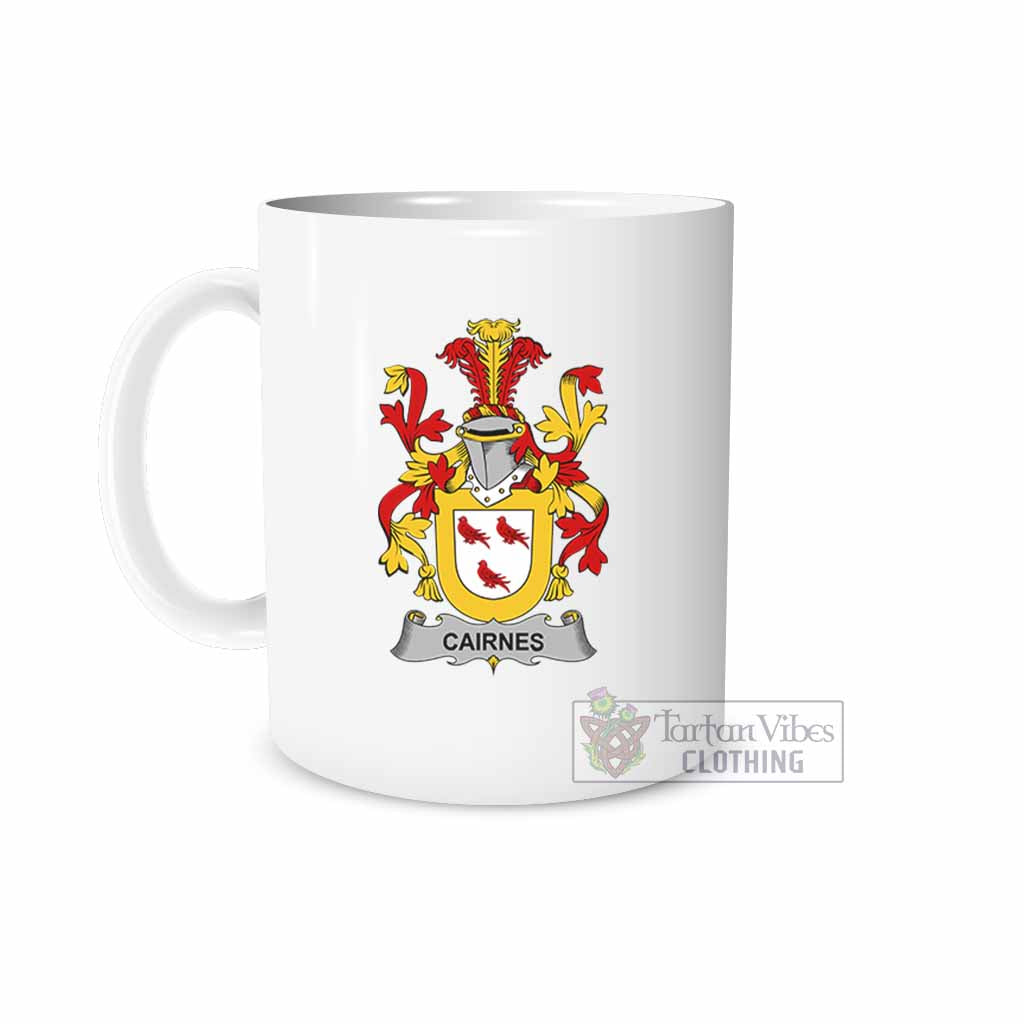 Cairnes Irish Clan Coat of Arms Ceramic Mug White - 2D-tartanvibesclothing