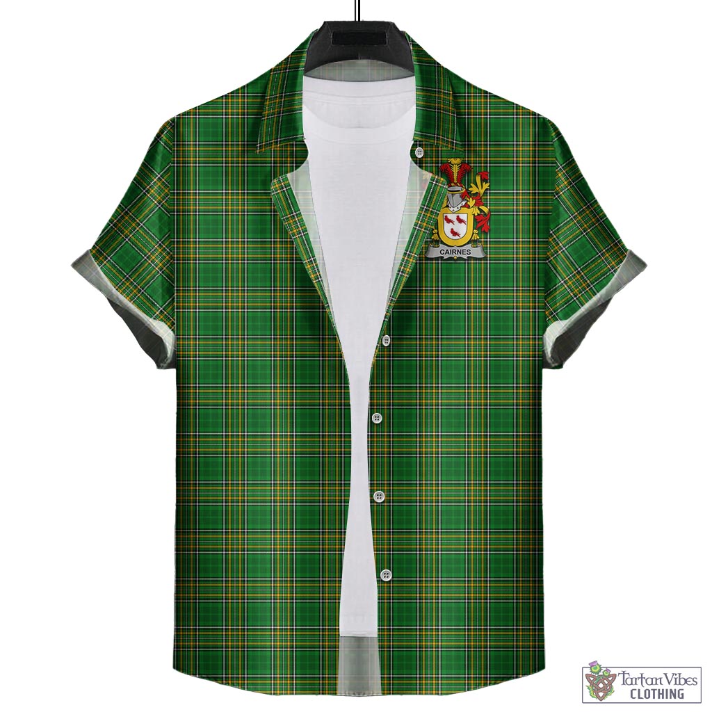 Cairnes Irish Clan Tartan Hawaiian Shirt with Coat of Arms - Tartan Vibes Clothing