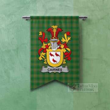Cairnes Irish Clan Tartan Gonfalon, Tartan Banner with Coat of Arms