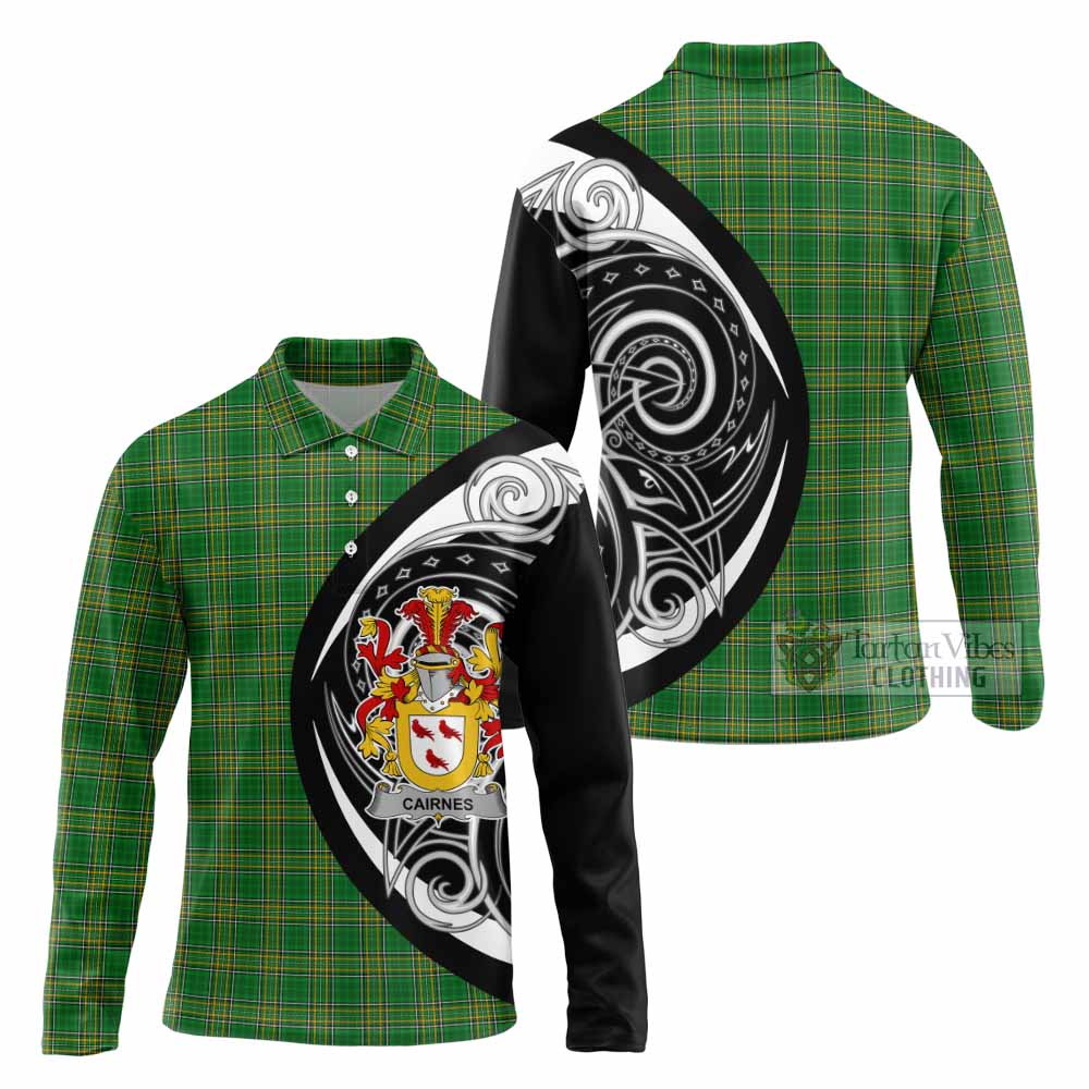 Cairnes Irish Clan Long Sleeve Polo Shirt Celtic Circle Style - Tartan Vibes Clothing