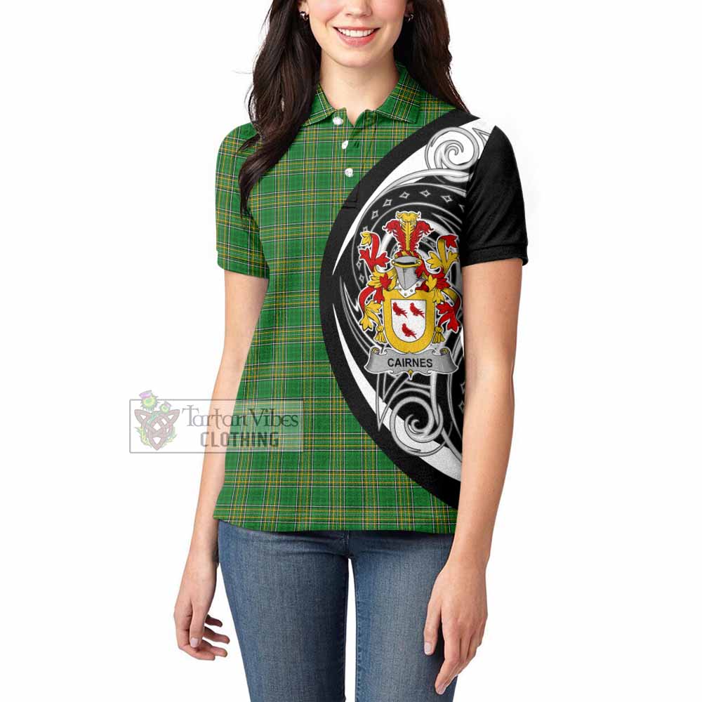 Cairnes Irish Clan Women's Polo Shirt Celtic Circle Style - Tartan Vibes Clothing