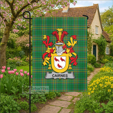 Cairnes Irish Clan Tartan Garden Flag with Coat of Arms