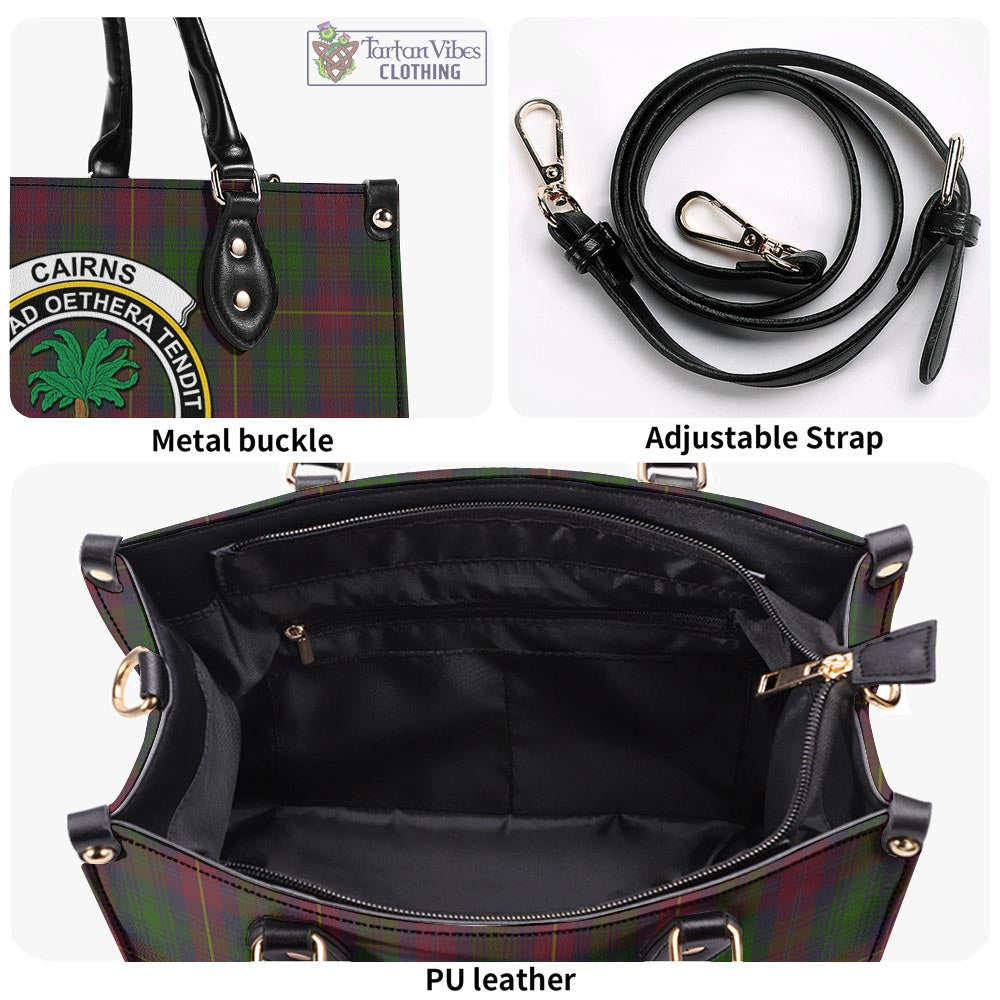 Cairns Tartan Luxury Leather Handbags with Family Crest - Tartan Vibes Clothing
