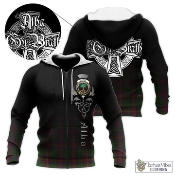 Tartan Vibes Clothing Cairns Tartan Knitted Hoodie Featuring Alba Gu Brath Family Crest Celtic Inspired
