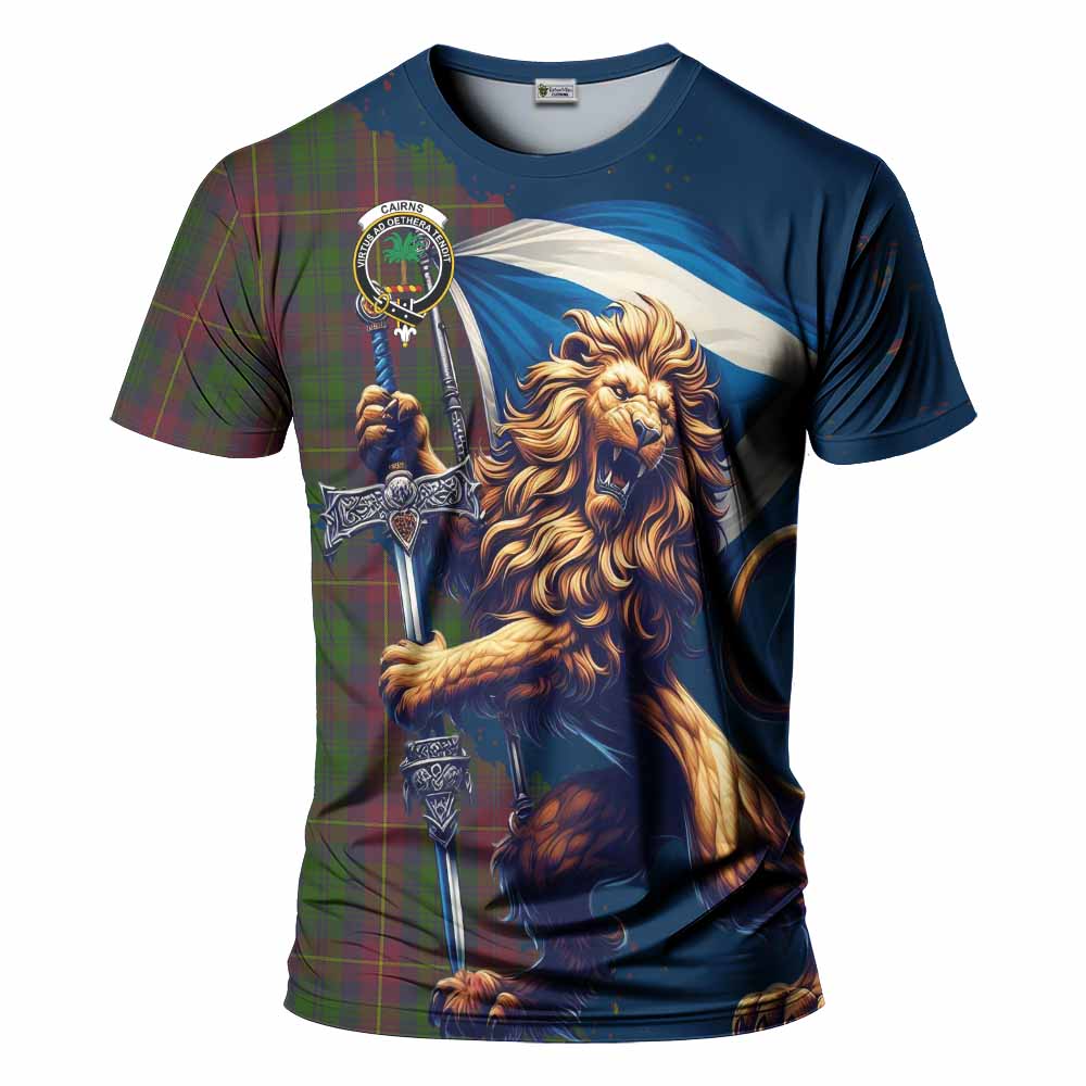 Cairns Tartan Family Crest T-Shirt with Scottish Majestic Lion Kid's Shirt - Tartan Vibes Clothing