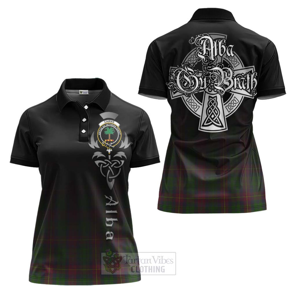 Cairns Tartan Women's Polo Shirt Featuring Alba Gu Brath Family Crest Celtic Inspired Women - Tartan Vibes Clothing