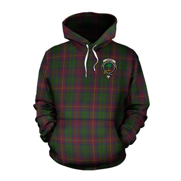 Tartan Vibes Clothing Cairns Tartan Cotton Hoodie with Family Crest Celtic Skull Style