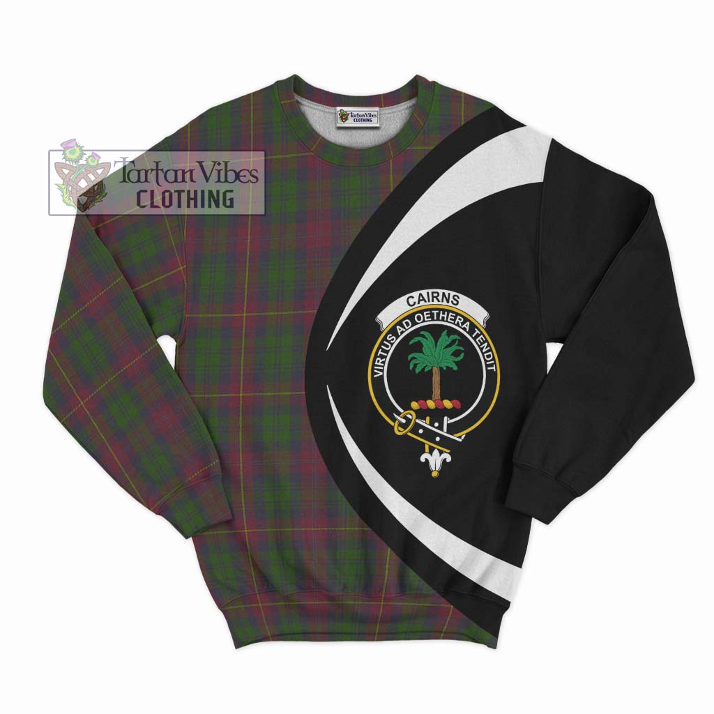 Cairns Tartan Sweatshirt with Family Crest Circle Style Unisex - Tartan Vibes Clothing