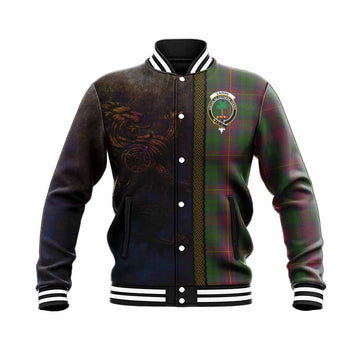 Tartan Vibes Clothing Cairns Tartan Family Crest Baseball Jacket Alba Gu Brath Be Brave Lion Ancient Style