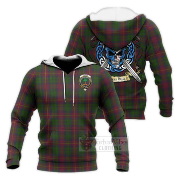 Cairns Tartan Knitted Hoodie with Family Crest Celtic Skull Style Unisex Knitted Pullover Hoodie - Tartan Vibes Clothing
