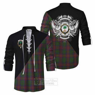 Cairns Tartan Ghillie Kilt Shirt with Family Crest and Military Logo Style Men - Tartan Vibes Clothing