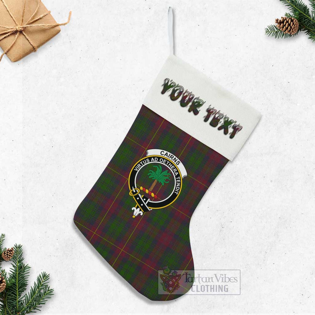 Cairns Tartan Family Crest Christmas Stocking with Personalized Text - Tartan Vibes Clothing