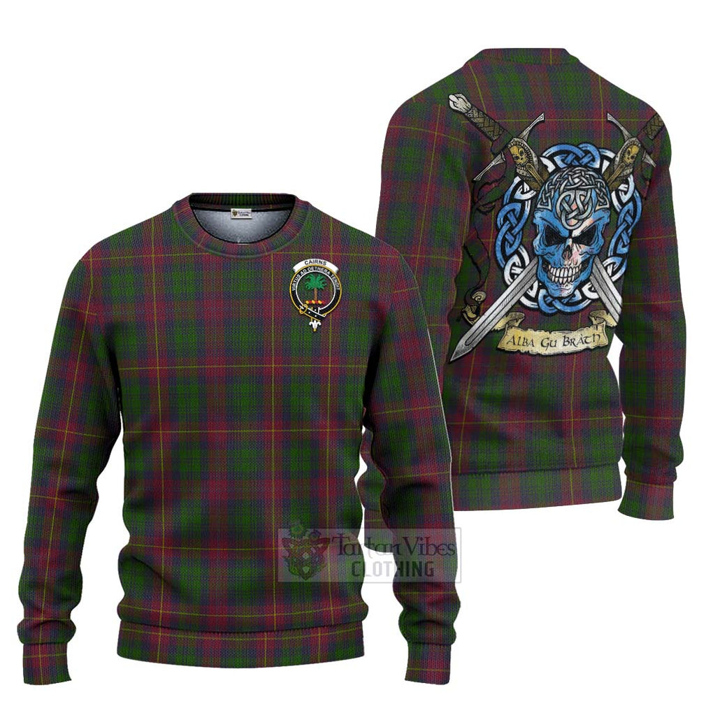 Cairns Tartan Ugly Sweater with Family Crest Celtic Skull Style Unisex - Tartan Vibes Clothing
