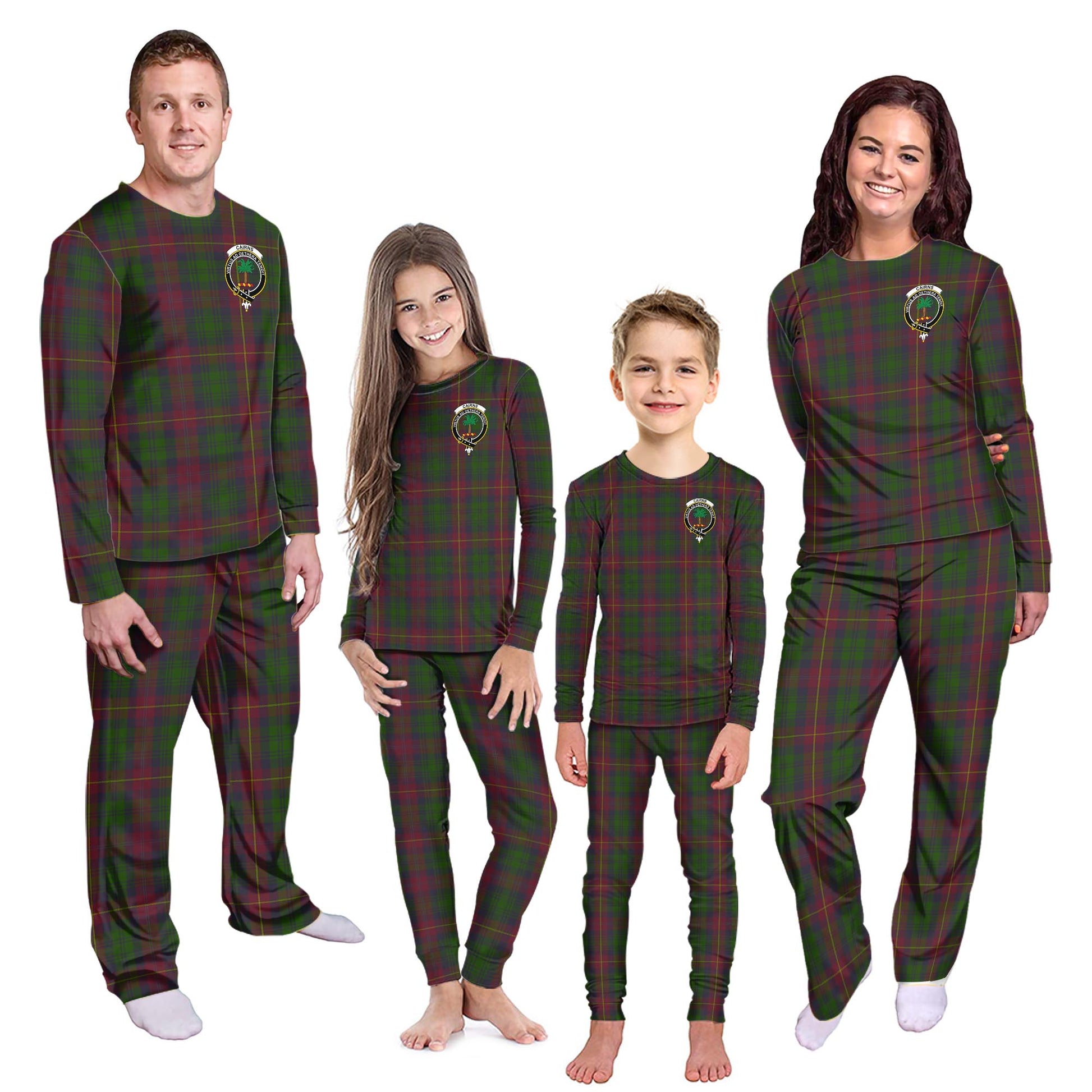 Cairns Tartan Pajamas Family Set with Family Crest Kid - Tartan Vibes Clothing