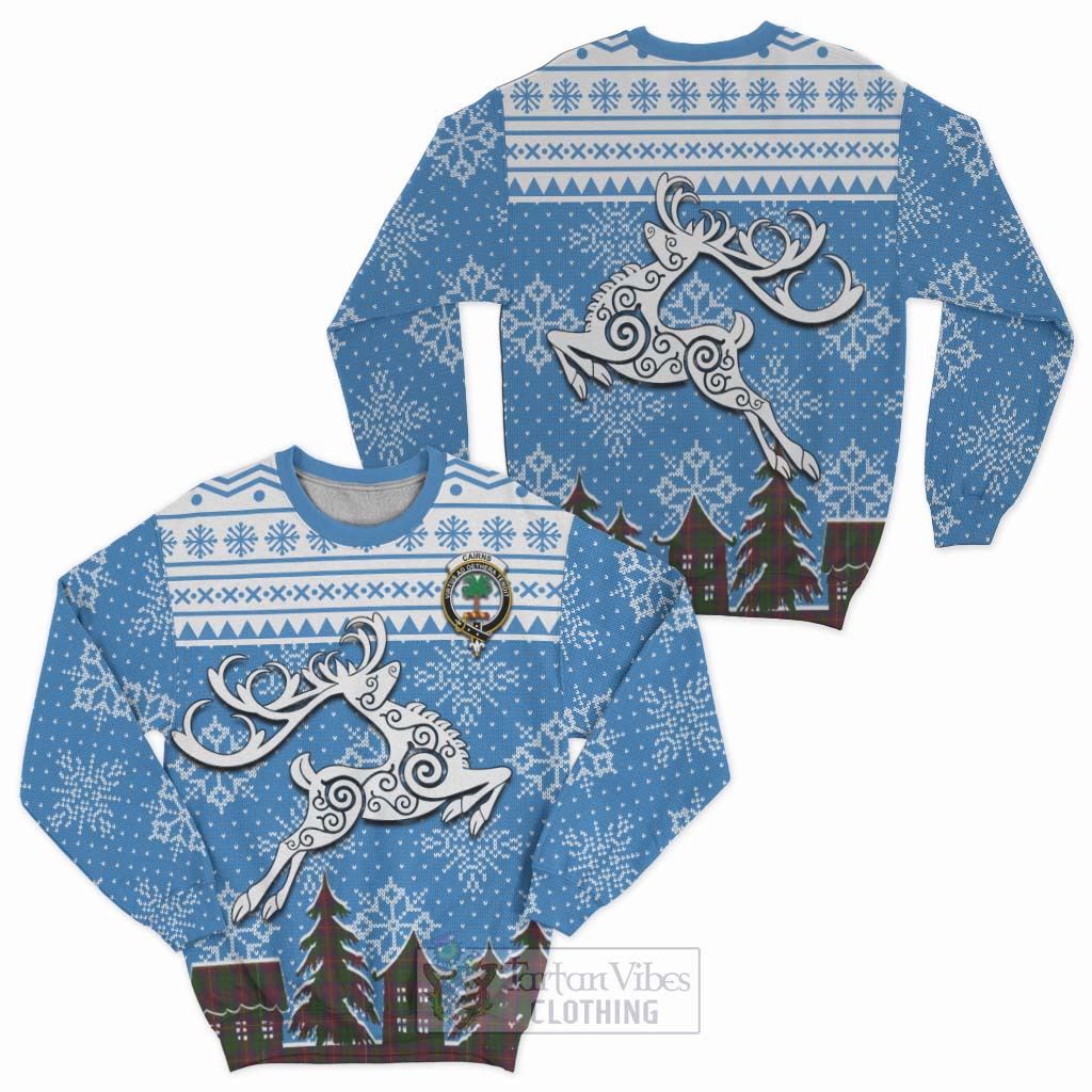 Tartan Vibes Clothing Cairns Clan Christmas Sweatshirt Celtic Reindeer Style
