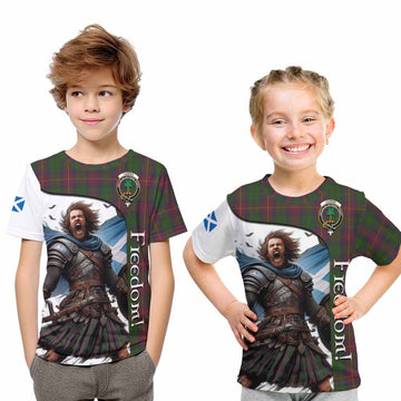 Tartan Vibes Clothing Cairns Crest Tartan Kid T-Shirt Inspired by the Freedom of Scottish Warrior