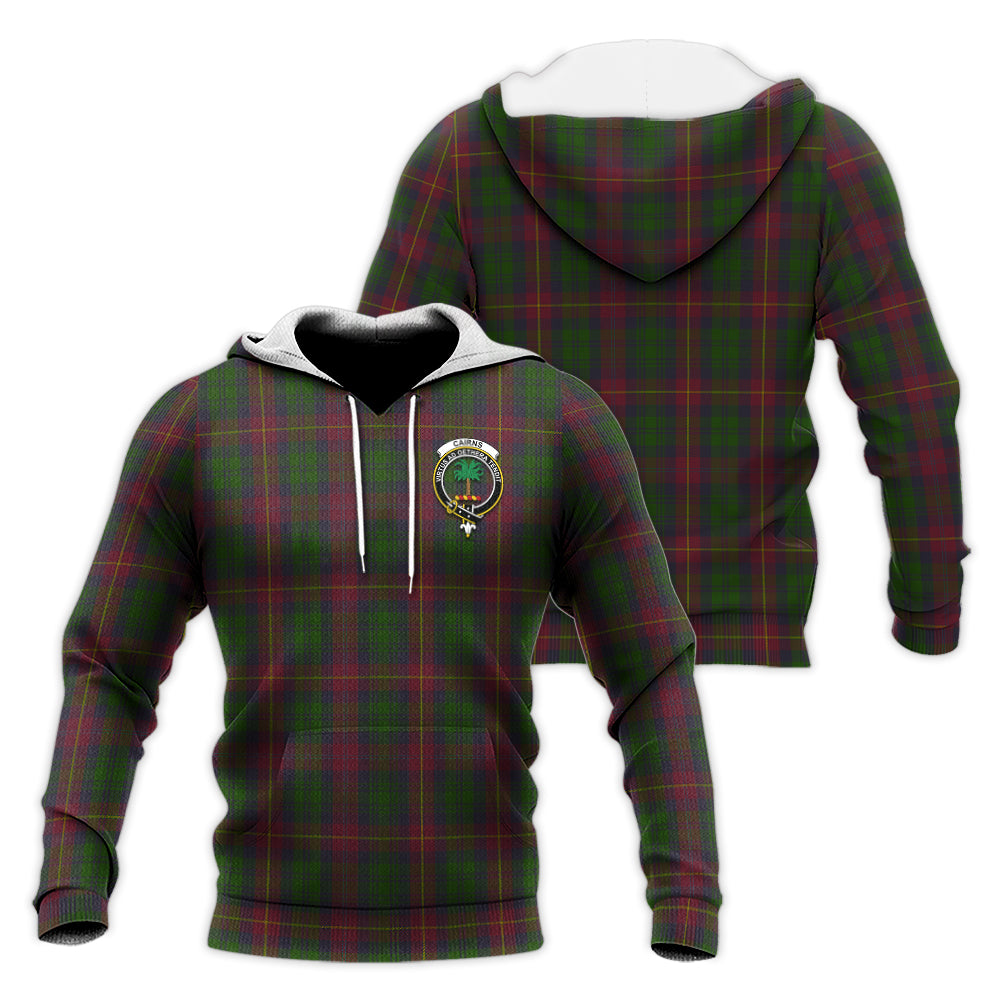 Cairns Tartan Knitted Hoodie with Family Crest Unisex Knitted Pullover Hoodie - Tartan Vibes Clothing