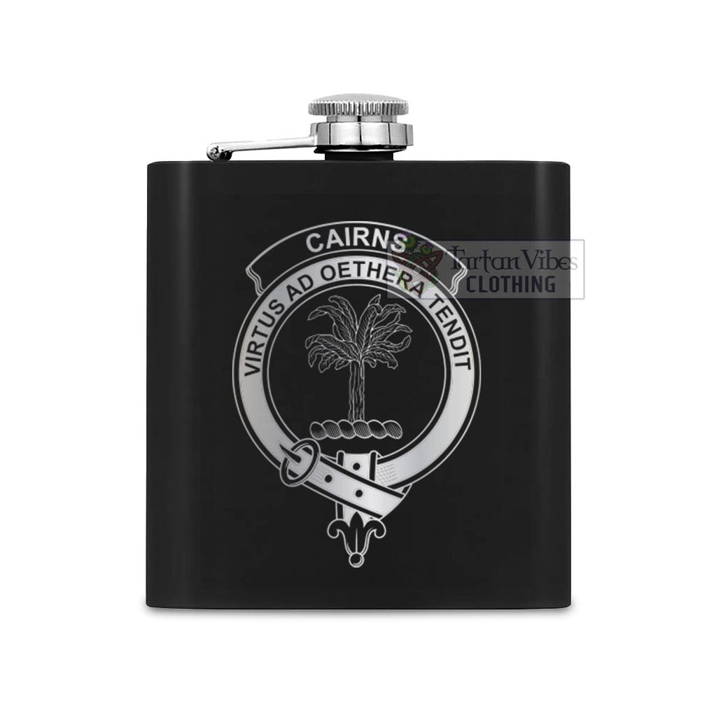 Cairns Crest Hip Flask Set 7oz Black Stainless Steel with A Gift Box One Size 7oz - 2D-tartanvibesclothing