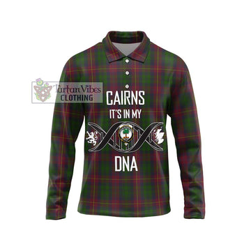 Cairns Tartan Long Sleeve Polo Shirt with Family Crest DNA In Me Style Unisex - Tartan Vibes Clothing