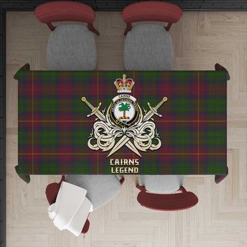 Cairns Tartan Tablecloth with Clan Crest and the Golden Sword of Courageous Legacy - Tartan Vibes Clothing