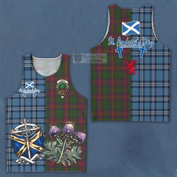 Cairns Tartan Men's Tank Top Happy St. Andrew's Day Half Tartan Style Men - Tartan Vibes Clothing