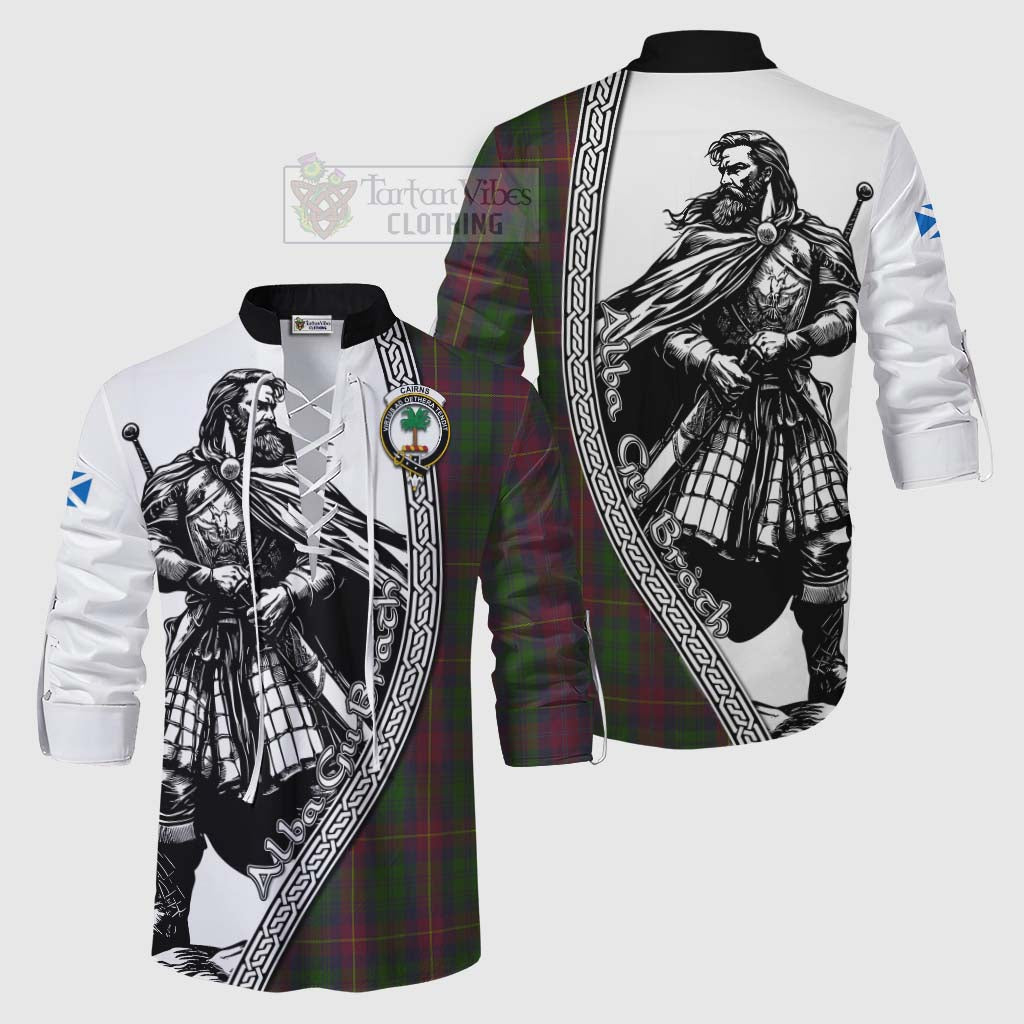 Cairns Tartan Clan Crest Ghillie Kilt Shirt with Highlander Warrior Celtic Style Men - Tartan Vibes Clothing