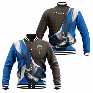 Tartan Vibes Clothing Cairns Tartan Baseball Jacket with Family Crest Scotland Patriotic Style
