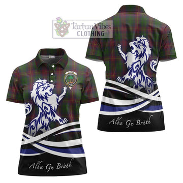 Cairns Tartan Women's Polo Shirt with Alba Gu Brath Regal Lion Emblem Women - Tartan Vibes Clothing