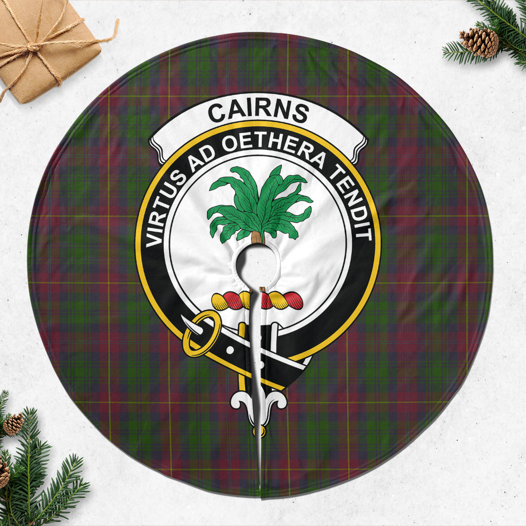Cairns Tartan Christmas Tree Skirt with Family Crest