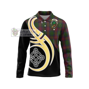 Cairns Tartan Long Sleeve Polo Shirt with Family Crest and Celtic Symbol Style Unisex - Tartan Vibes Clothing