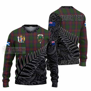 Tartan Vibes Clothing Cairns Crest Tartan Knitted Sweater with New Zealand Silver Fern Half Style