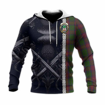 Cairns Tartan Knitted Hoodie with Family Crest Cross Sword Thistle Celtic Vibes Unisex Knitted Pullover Hoodie - Tartan Vibes Clothing