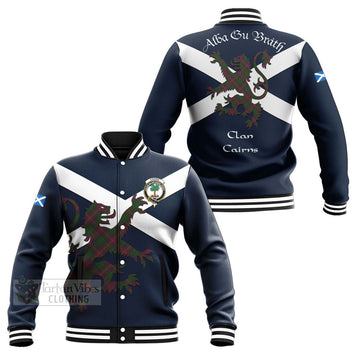 Cairns Tartan Lion Rampant Baseball Jacket Proudly Display Your Heritage with Alba Gu Brath and Clan Name Unisex - Tartan Vibes Clothing
