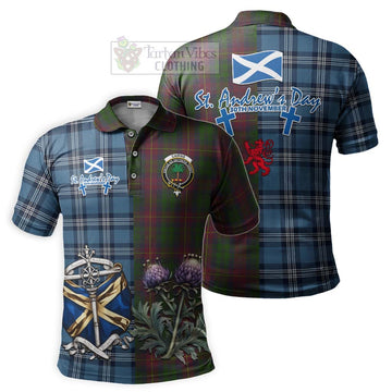 Cairns Tartan Polo Shirt Happy St. Andrew's Day Half Tartan Style Kid - Tartan Vibes Clothing