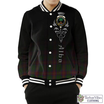 Tartan Vibes Clothing Cairns Tartan Baseball Jacket Featuring Alba Gu Brath Family Crest Celtic Inspired
