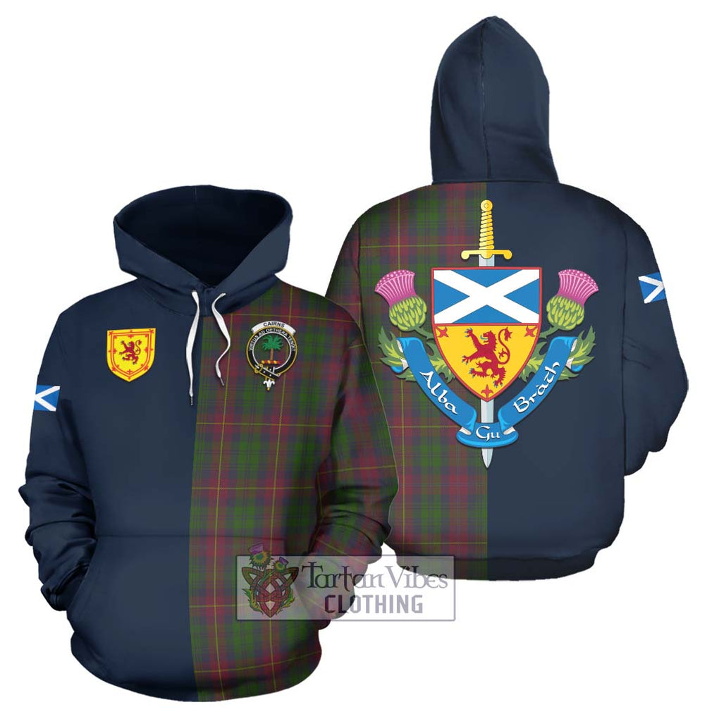 Cairns Tartan Hoodie Alba with Scottish Lion Royal Arm Half Style Zip Hoodie - Tartan Vibes Clothing