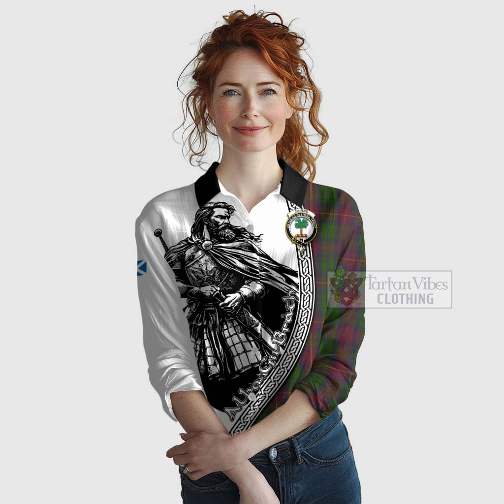 Cairns Tartan Clan Crest Women's Casual Shirt with Highlander Warrior Celtic Style Female - Tartan Vibes Clothing