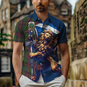Cairns Tartan Family Crest Hawaiian Shirt with Scottish Majestic Lion Kid - Tartan Vibes Clothing