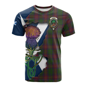 Tartan Vibes Clothing Cairns Tartan Family Crest Cotton T-shirt Scottish Thistle Celtic Inspired