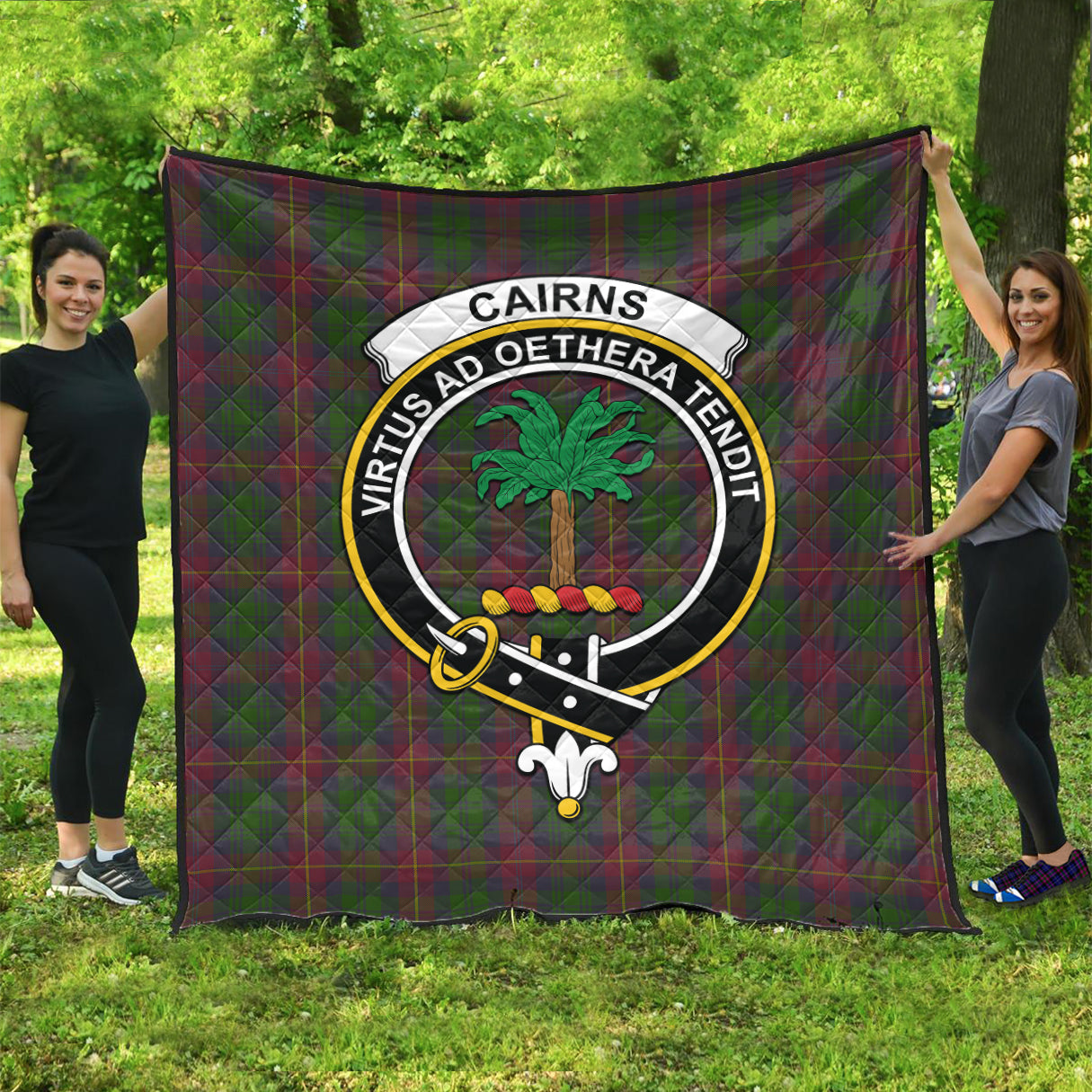 Cairns Tartan Quilt with Family Crest
