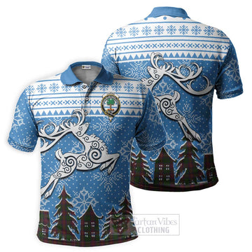 Cairns Clan Christmas Polo Shirt Celtic Reindeer Style