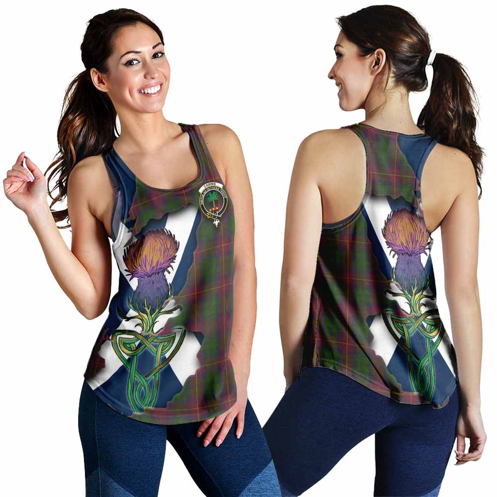 Tartan Vibes Clothing Cairns Tartan Family Crest Women's Racerback Tanks Scottish Thistle Celtic Inspired