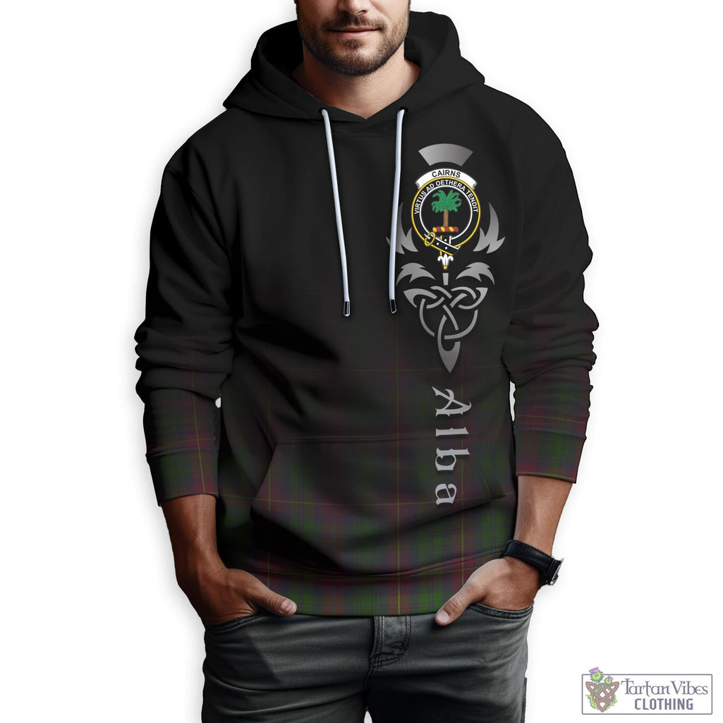 Tartan Vibes Clothing Cairns Tartan Hoodie Featuring Alba Gu Brath Family Crest Celtic Inspired