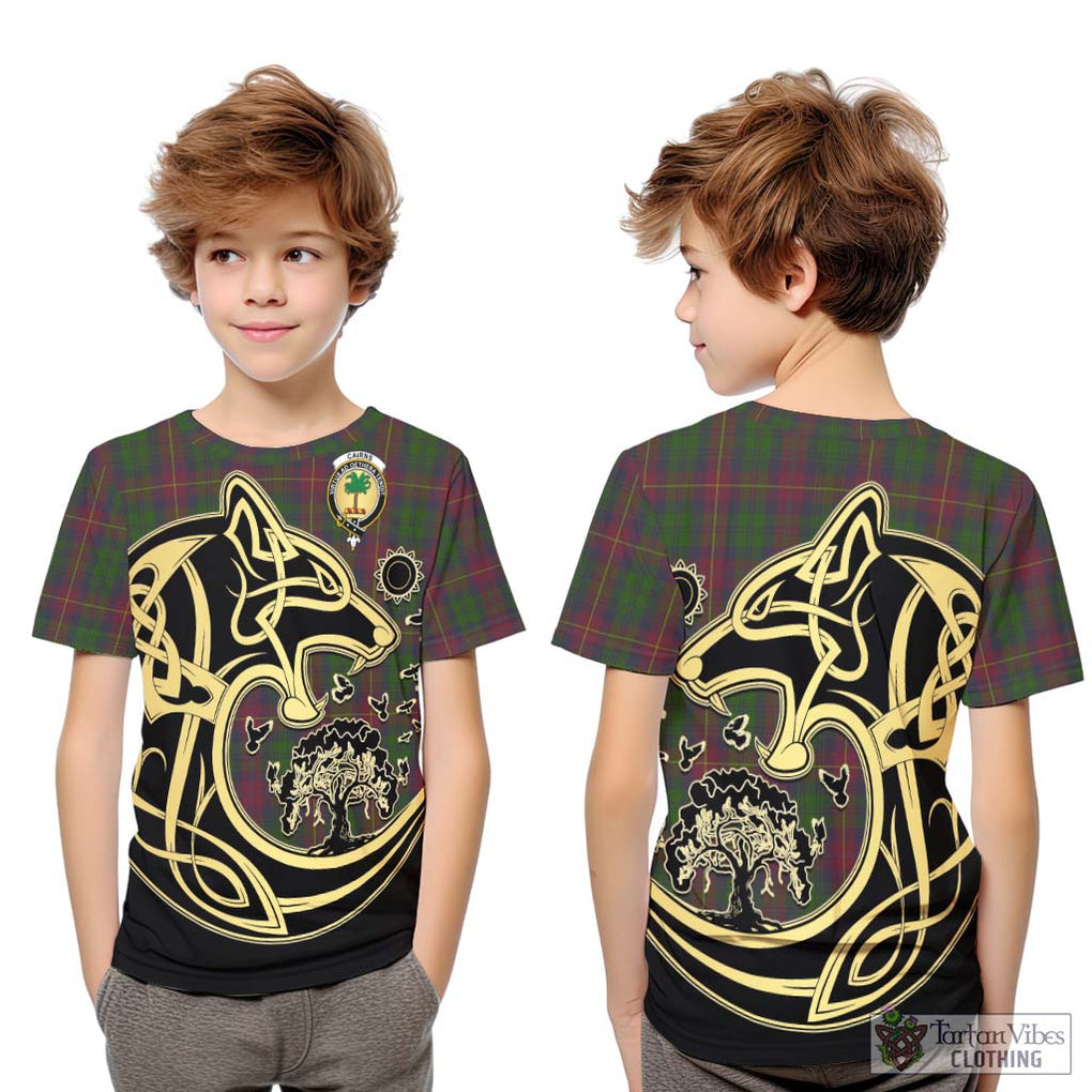 Cairns Tartan Kid T-Shirt with Family Crest Celtic Wolf Style Youth XL Size14 - Tartan Vibes Clothing