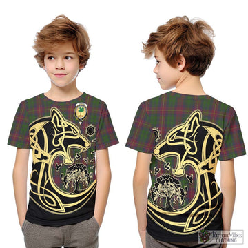 Cairns Tartan Kid T-Shirt with Family Crest Celtic Wolf Style Youth XL Size14 - Tartan Vibes Clothing